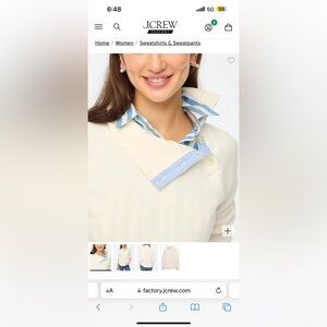 Jcrew Wide button-collar pullover sweatshirt